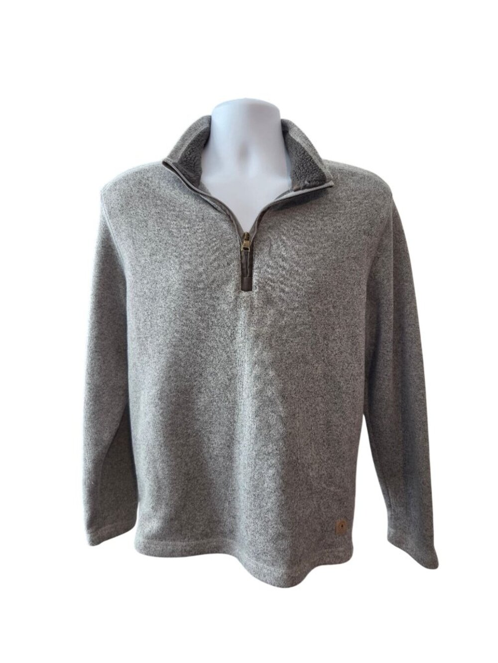 G.H. Bass & Co Mens M Gray Quarter Zip Pullover Fleece Gorpcore Outdoor Sweater